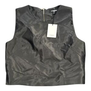 COMME USA Black Sleeveless Cropped Top‎ Zipper Size M